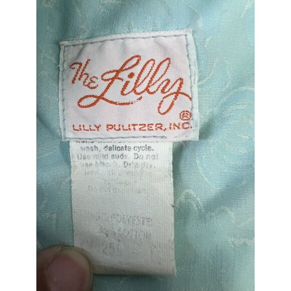 Vintage 1960s Lilly Pulitzer Blue Floral Sleeveless Dress with crochet lace trim - Picture 11 of 11